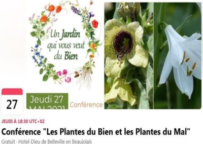 Les plantes du Bien et les plantes du Mal - Richard Arnoldi Conférence à l'Hôtel-Dieu de Belleville-en-Beaujolais 27 mai 2021
